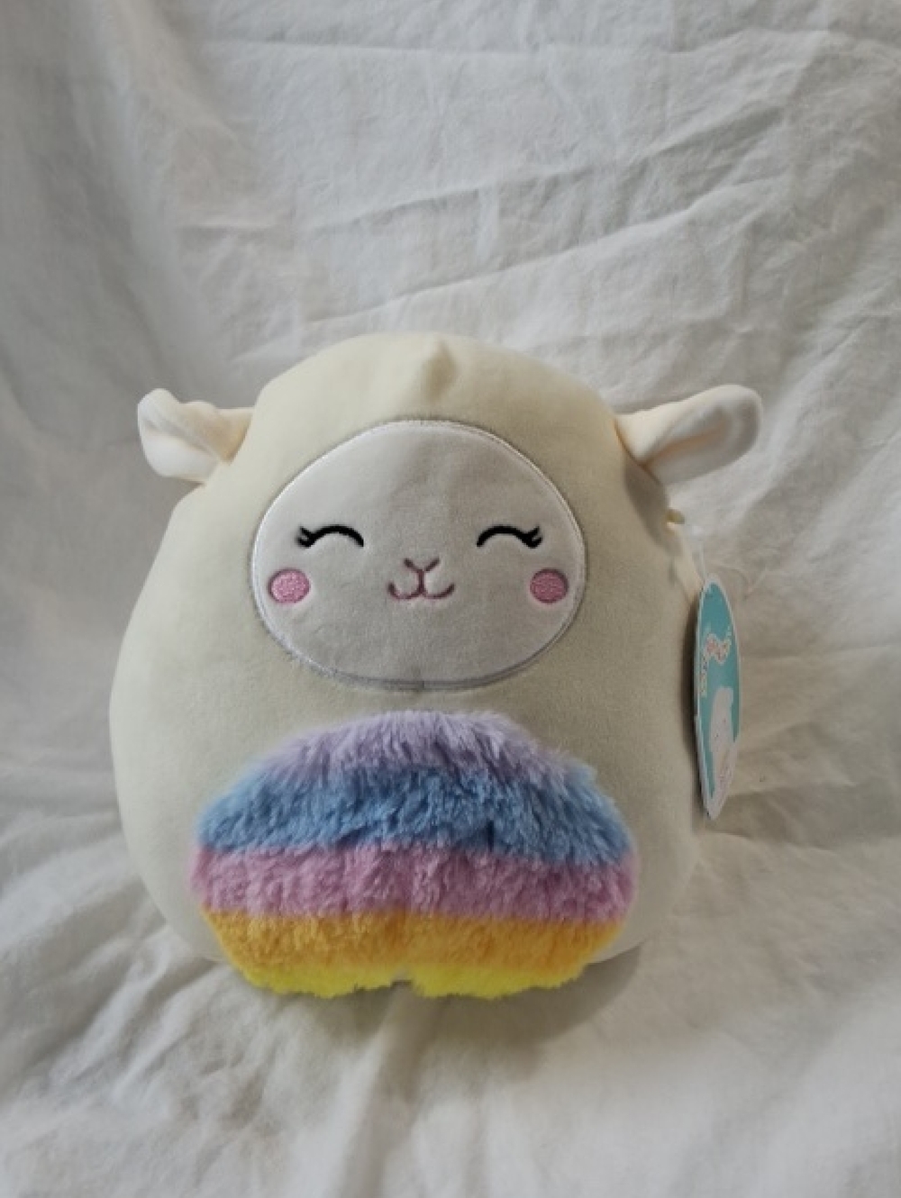 Squishmallows 8"  Sophie The Lamb With Pastel Rainbow Belly, NWT